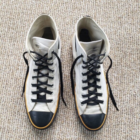 VTG Converse Chuck Taylor All Star Leather High Top Sneakers Womens 12  Mens 10 - Picture 2 of 10